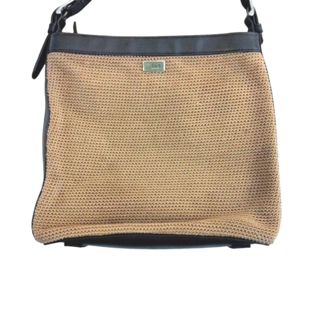 SAK Brown Tan Shoulder Handbag Zip Closer Inside Pocket
